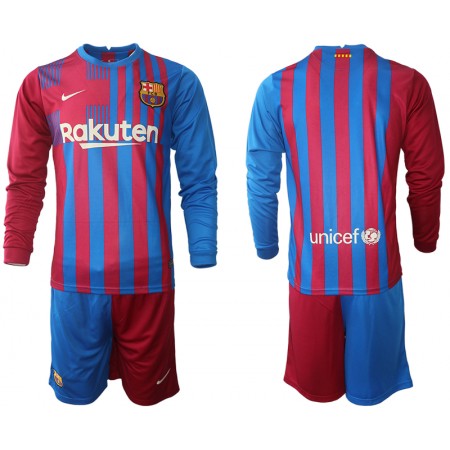 Tenue FC Barcelone Enfant Domicile 2021-2022 Maillot de Foot ML